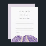 Waterverf Lavender Fields Advice en Wishes Kaart<br><div class="desc">Van de verlovingspartij tot de huwelijksnacht hebben veteranenparen echt advies ingewonnen voor de weldra te houden nieuwsleden. Deze romantische en schilderachtige advieskaarten voegen een speciaal memento toe voor het paar dat moet lezen naarmate de jaren voorbij gaan.</div>