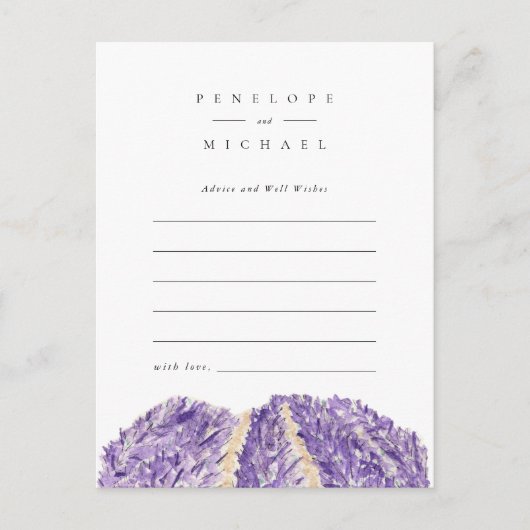 Waterverf Lavender Fields Advice en Wishes Kaart (Voorkant)