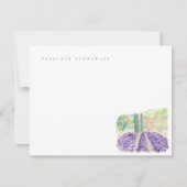 Waterverf Lavender Fields Personal Note Kaart Notitiekaartje (Voorkant)