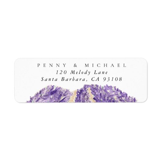 Waterverf Lavender Fields Return Address Label (Voorkant)