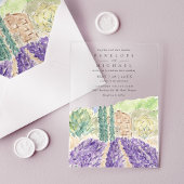 Waterverf Lavender Fields Wedding Acryl Uitnodigingen