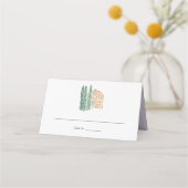 Waterverf Lavender Fields Wedding Folded Plaatskaartje (Voorkant)