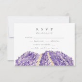 Waterverf Lavender Fields Wedding RSVP Kaartje (Voorkant)