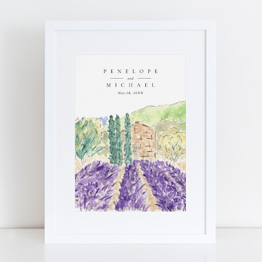 Waterverf Lavender Fields Welkome Weddenschap Post Poster