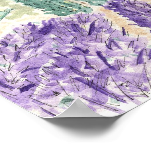 Waterverf Lavender Fields Welkome Weddenschap Post Poster (Hoek)