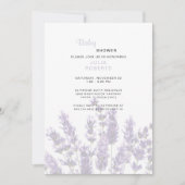 Waterverf Lavender Floral Baby shower Kaart (Voorkant)