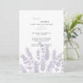 Waterverf Lavender Floral Baby shower Kaart (Staand voorkant)