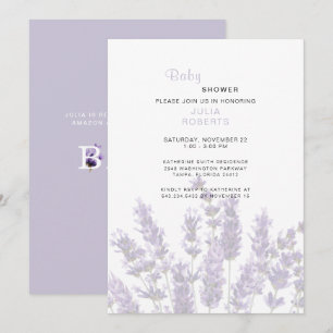 Waterverf Lavender Floral Baby shower Kaart