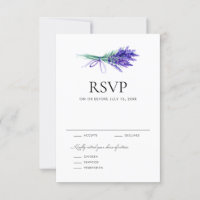 Waterverf Lavender Floral Bouquet Spring Wedding