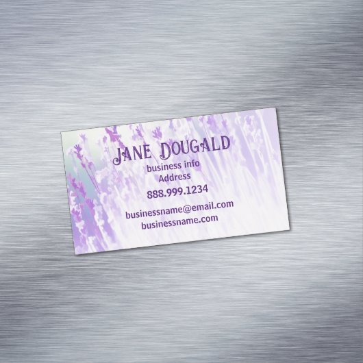 Waterverf Lavender Floral Classic Writer Magnetisch Visitekaartje (Voorbeeld)