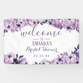 Waterverf Lavender Floral Elegant Vrijgezellenfees Spandoek (Horizontaal)
