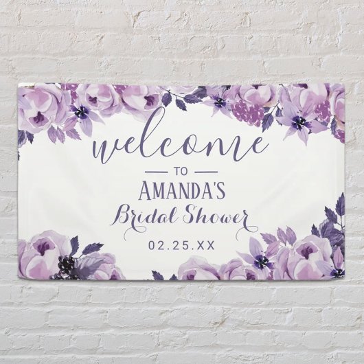 Waterverf Lavender Floral Elegant Vrijgezellenfees Spandoek