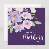 waterverf lavender floral happy moederdag feestdagenkaart (Voorkant / Achterkant)