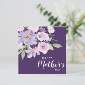 waterverf lavender floral happy moederdag feestdagenkaart (Staand voorkant)