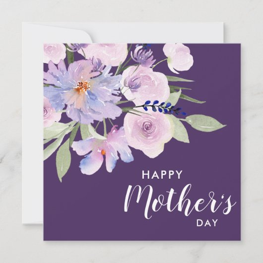 waterverf lavender floral happy moederdag feestdagenkaart (Voorkant)