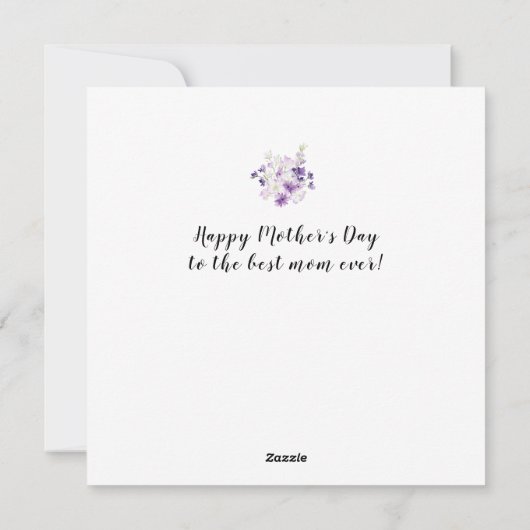 waterverf lavender floral happy moederdag feestdagenkaart (Achterkant)