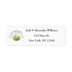 Waterverf Lavender Floral Herb Return Address Etiket