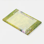 Waterverf Lavender Floral over Olive Green Post-it® Notes (Schuin)