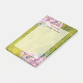 Waterverf Lavender Floral over Olive Green Post-it® Notes (Schuin)