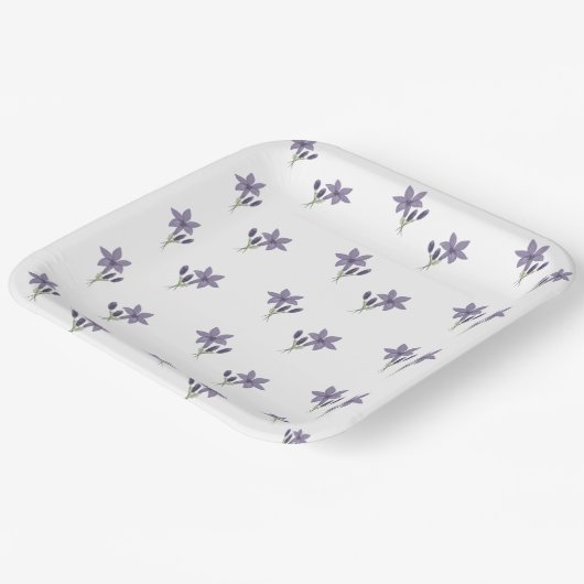 Waterverf Lavender Floral Papieren Bordje (Gebogen)