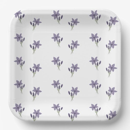 Waterverf Lavender Floral Papieren Bordje (Voorkant)