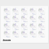 Waterverf Lavender Floral Wedding Dank je Vierkante Sticker (Vel)