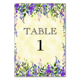 Waterverf Lavender Floral Yellow Place Card Kaart