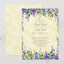 Waterverf Lavender Floral Yellow Vrijgezellenfeest Kaart
