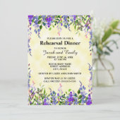 Waterverf Lavender Floral YellowWedding Rehearsal Kaart (Staand voorkant)