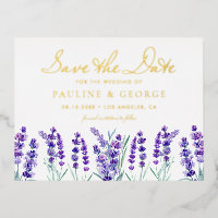 Waterverf lavender Flower Garden Save the Date