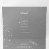 Waterverf Lavender flower grijs, allemaal op één b Drieluik Uitnodiging (Binnenzijde eerst)