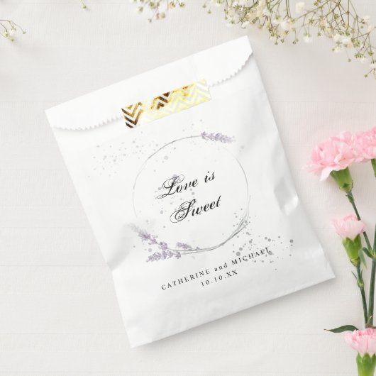 waterverf lavender flower met bruiloft bedankzakje (Gezegeld)