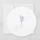 Waterverf lavender flower met ronde bruiloft kaart (Achterkant)