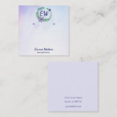 Waterverf lavender Flower Wreatring display (WR) Vierkante Visitekaartje (Voorkant / Achterkant)