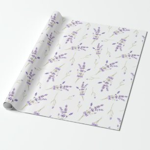 Waterverf lavender Flowers and Leaves Cadeaupapier