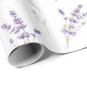 Waterverf lavender Flowers and Leaves Cadeaupapier (Rol Hoek)