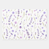 Waterverf lavender Flowers and Leaves Inpakpapier Vel (Voorkant 3)