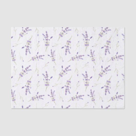 Waterverf lavender Flowers and Leaves Tissuepapier (Voorkant)