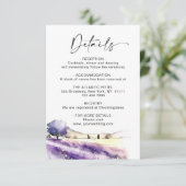 Waterverf lavender Flowers Field Wedding Details Informatiekaartje (Staand voorkant)