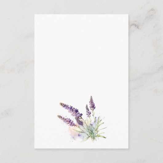 Waterverf lavender Flowers Field Wedding Details Informatiekaartje (Achterkant)