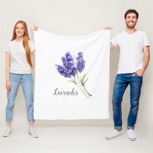 Waterverf Lavender Flowers Fleece Deken