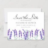 Waterverf Lavender Flowers Floral Save the Date Magnetische Uitnodiging (Voorkant)