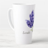 Waterverf Lavender Flowers Latte Mok (Linkerhoek)