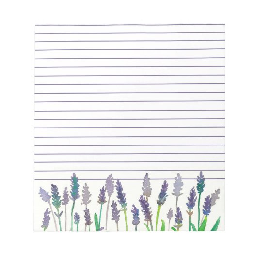 Waterverf lavender Flowers Lined Notitieblok (Voorkant)