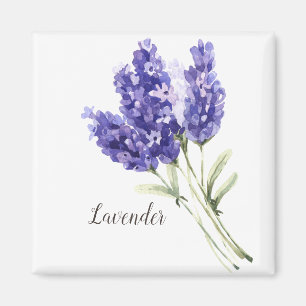Waterverf Lavender Flowers Magneet