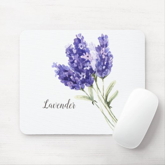 Waterverf Lavender Flowers Muismat (Met muis)