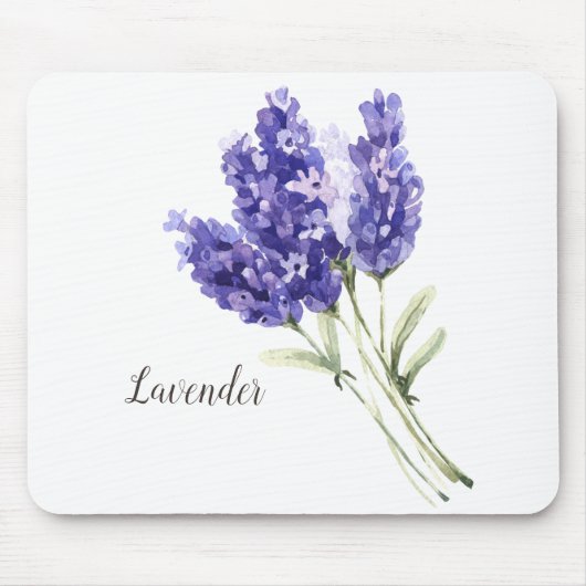 Waterverf Lavender Flowers Muismat (Voorkant)