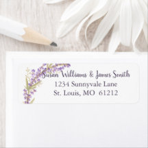 Waterverf Lavender Flowers Return Address Labels