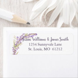 Waterverf Lavender Flowers Return Address Labels