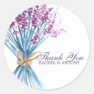 Waterverf Lavender Flowers Ronde Sticker